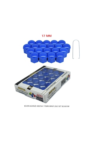Bijon Kapağı Düz 17 Mm Mavi 20 Li Set