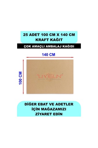 25 Adet 100cm X 140cm 100 Gr. Kraft Ambalaj Kağıdı, Çeyiz Ev Eşyası Hediye Ürün Paketleme, Çocuk Etkinlikleri