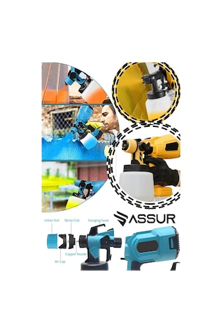 Assur Plus 21V Çift Akülü 300 MM Vernik Sprey Boya Püskürtme Makinesi - 2519