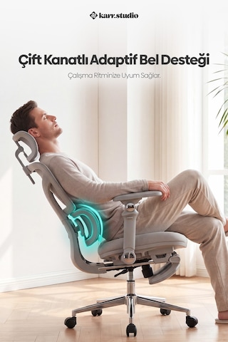Braga Ergonomik Çalışma Koltuğu - Gri