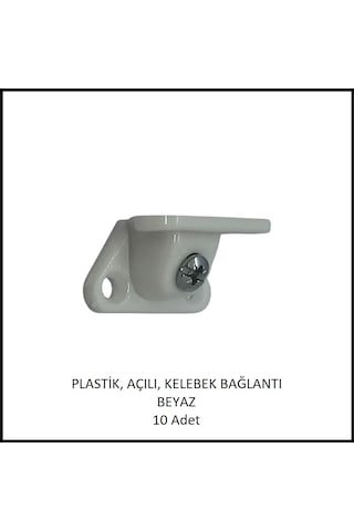 Plastik, Açılı, Kelebek Bağlantı 40 Mm, Beyaz 10 Adet