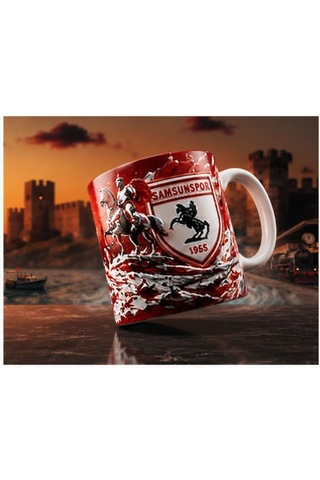Samsunspor Kırmızı Beyaz Kaliteli Kupa Bardak Taraftara Özel Hediyelik