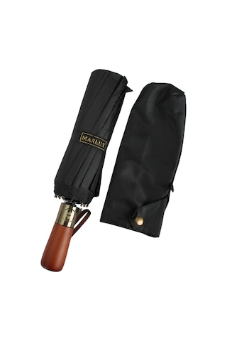 Marlux Tam Otomatik 16 Telli Siyah Şemsiye Rüzgar Koruma Ponçi Kumaş Mpr1007m Siyah