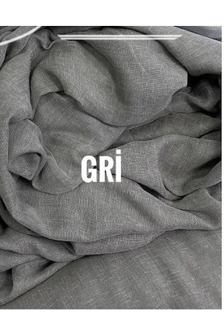 Katlamalı Perde Gri Renk Keten Kumaş 1. Kalite 001