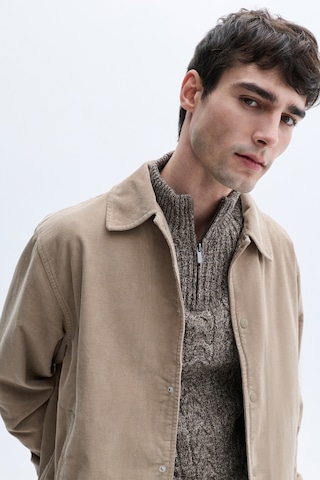 Mudo Erkek Erkek Vizon Rengi Regular Fit Kadife Dokulu Bomber Ceket 1264472