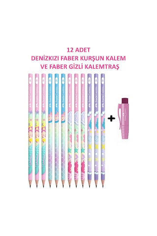 Lexroo Denizkızı Kurşun Kalem 12'li Set 2b Ve Gizli Kalemtraş Çok Renkli