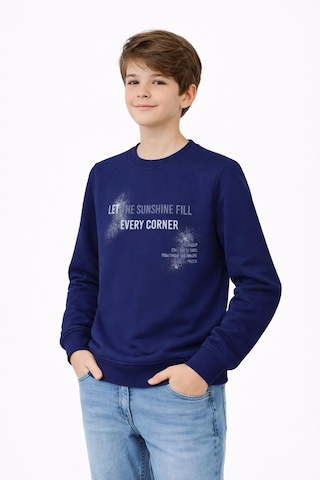 Baglan Erkek Çocuk Önü Arkası Baskılı Sweatshirt Bgl-st05231 Lacivert
