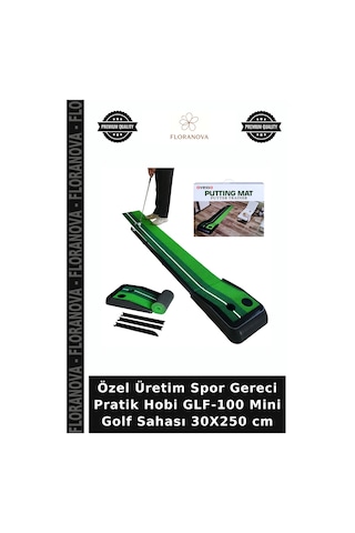 Özel Üretim Spor Gereci Pratik Hobi Glf-100 Mini Golf Sahası 30x250 Cm Çok Renkli