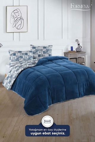 Formeya Mavi Tek Kişilik Wellsoft Yorgan Yastık Kılıflı