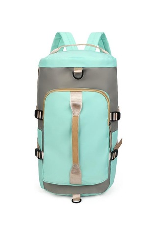 Açık Yeşil Seyahat Çantası Büyük Kapasiteli Çok Fonksiyonlu Taşınabilir Sırt Çantası Yuvarlak Kova Tek Omuz Sırt Çantası Eğitim Ve Spor Çantası