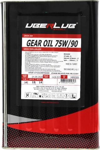 Uberlub Excell Gear 75W-90 Şanzıman Dişli Yağı 14 KG
