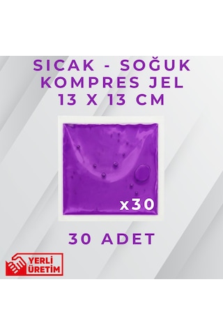 Mor 13x13 Cm 30 Adet Soğuk Kompres Jel Buz Aküsü Soğuk Zincir Buz Jeli Buz Torbası Strafor Kutu İçi Jel