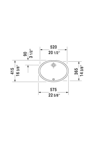 Duravit Dune Tezgahaltı Lavabo 57 CM 0481570000