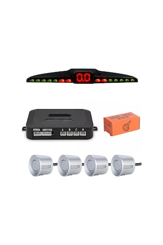 Renkli Dijital Ekranlı Araç Park Sensörü Sesli 22mm Gümüş Ps03