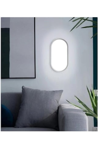Banyo Tavan Lambası Aydos 20w Oval Beyaz Balkon Tavan Lambası 6400k Beyaz Led Işık Teras Duvar Lambası Beyaz