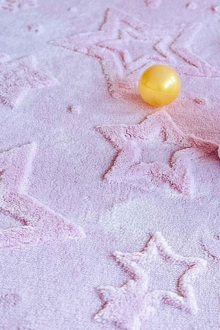 Stary Premium Puffy Peluş Kendinden Desenli Yıldızlı Kaymaz Taban Çocuk Halısı Oyun Halısı,pembe 160 X 200 Diğer