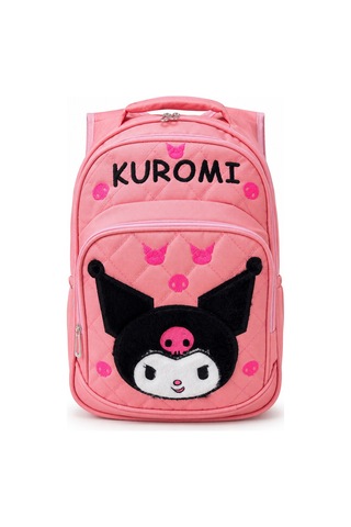 Miço Kids Kuromi Peluş Kapitone Kız Çocuk Okul Çantası Yavruağzı