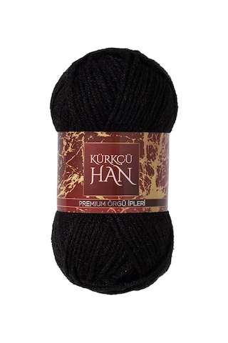 Kürkçü Han Dekor 100 G 100m El Örgü İpi Siyah