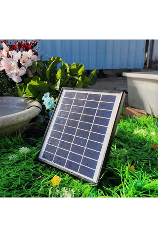 Lemestar 6 Nozzle Güneş Enerjili Çeşme Pompası - 1500mah Pil, Bahçe & Akvaryum İçin Otomatik Su Fıskiyesi 45cm Yükseklik