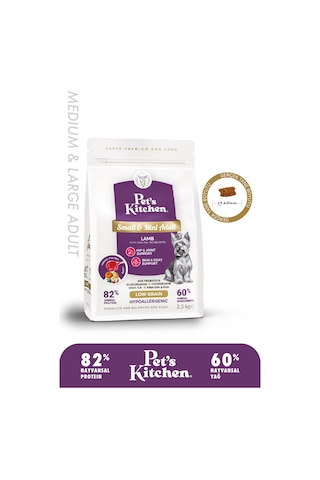 Pet's Kitchen Yetişkin Köpek Maması Küçük Irk Kuzu Etli 2,5 Kg