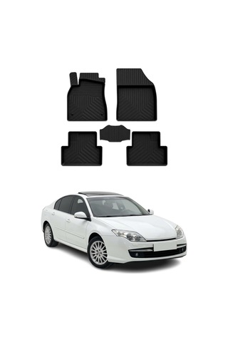 Renault Laguna 2007-2015 Uyumlu 4d Havuzlu Paspas Kauçuk Siyah 5 Parça