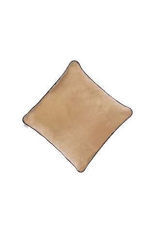 Biyeli Kırlent Yastık Kılıfı Açık Kahve 45x45