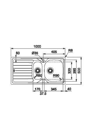 Dominox Renox 651 1.5 Göz Paslanmaz Çelik Sağ Damlalıklı Eviye