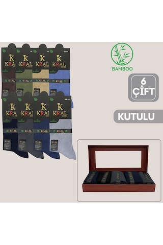 Kral Socks Kutulu 6 Çift Bambu Uzun Soket Yazlık Dikişsiz Parfümlü Çorap Çok Renkli