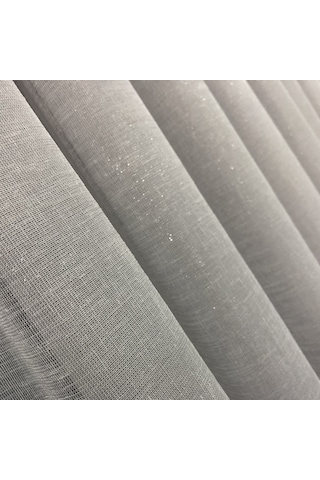 Işıltı Simli Naturel Keten Tül Perde 4 Farklı Renk