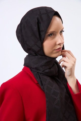 Mirsoy Scarf Lina Modern Desen Şal Siyah