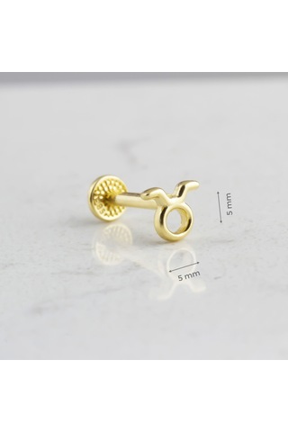Glorria Altın Boğa Burcu Tragus Piercing Çok Renkli