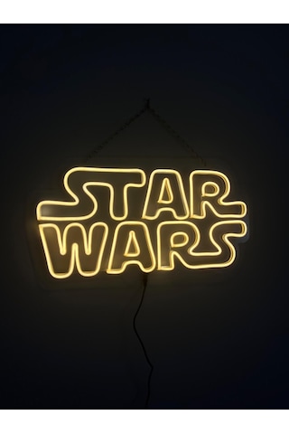 Star Wars Neon Tabela Neon Led Işıklı Tablo 70 X 40 Cm Renkli