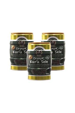 Zeykur Zeytinleri Diyet Light Tuzsuz Kuru Sele Siyah Zeytin 3 x 900 G