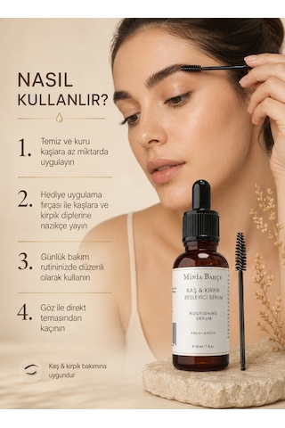 Minia Bahçe Kaş Ve Kirpik Bakım Serumu 30 Ml Fırça Hediyeli Bitkisel Yağ Bakımı