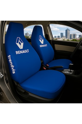 Renault Uyumlu Ön Arka Koltuk Kılıfı Penye Servis Tipi Oto Koltuk Koruma Seti Mavi