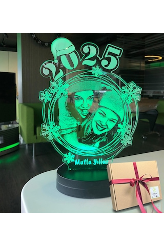 Yılbaşı Hediyesi Kişiye Özel Sarmal Oval 3d Led Gece Lambası