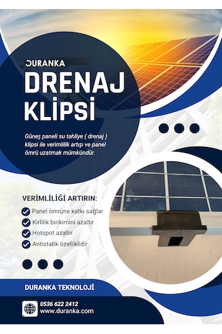 Duranka Drenaj Klipsi Güneş Paneli Su Tahliye 10 Adet