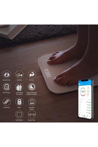 Smartness Yağ Ölçer Fonksiyonlu Akıllı Bluetooth Tartı Baskül