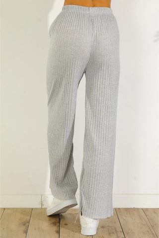 Pierles Kadın Kışlık Kalın Fitilli Kaşkorse Pijama Altı Eşofman Altı Cepsiz Gri -p01
