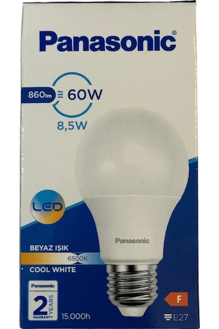 Panasonic 8,5w 60w 6500k Beyaz Işık E27 Duylu Led Ampul 10 Adet