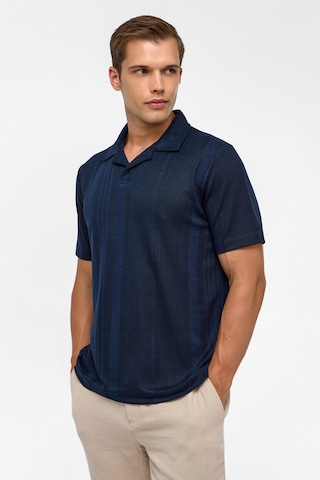 Süvari Lacivert Regular Desenli Polo Yaka Tişört-38364 Lacivert