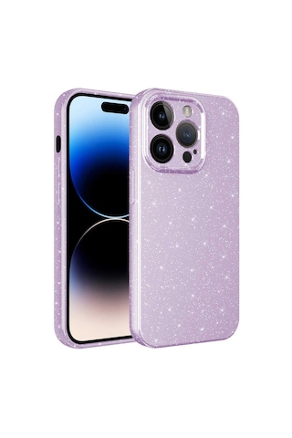 Apple Uyumlu iPhone 14 Pro Max Kılıf Kamera Korumalı Simli Silikon Üstün Koruma Ata Pro Tech Gri