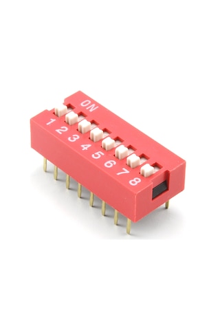 8li Dip Switch 8 Pin Kırmızı Anahtar Açık Kapalı Seçim Adres Ayar On Off