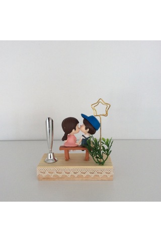 Bankta Oturan Romantik Sevgililer Notluk Biblo Model 2 Diğer