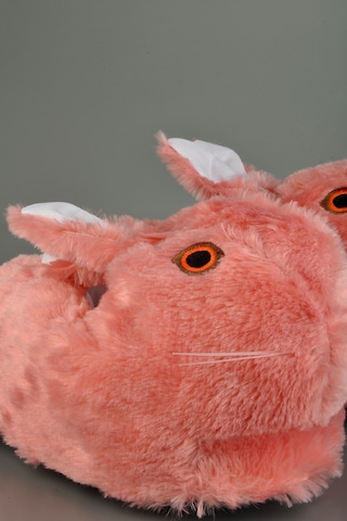 Sevimli Tavşan Figürlü Peluş Panduf Gülkurusu Pudra