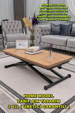 Home Üst Tabla Mdf Efesçam Oval Köşe Alt Ayak Siyah