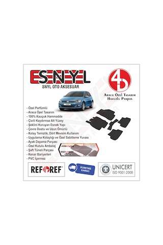 Vw Golf 7 2013 Ve Sonrası Refref 4D Araca Özel Havuzlu Paspas