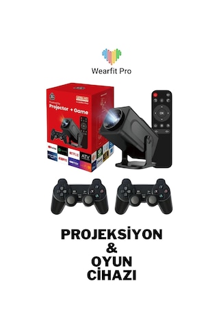 Wearfitpro HCS350 PRO Taşınabilir Projektör Full Hd 1080p 4k Projeksiyon Oyun Cihazı