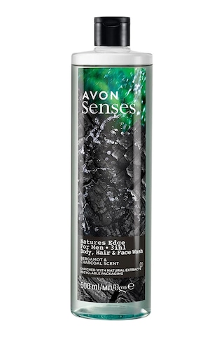Avon Senses Natures Edge Erkekler için Saç Yüz ve Vücut Yıkama Jeli 500 ML