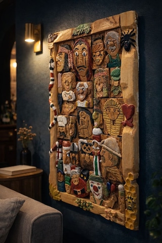Alizrad El Yapımı Doğal Ahşap Duvar Tablosu Tek Ve Özgün Sanat Eseri Handmade & Unique 30 45 1
